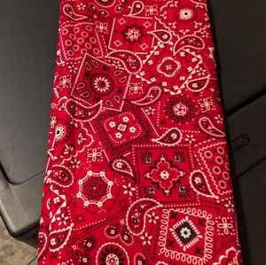 Red Bandana Print Cotton Fabric By The Yard